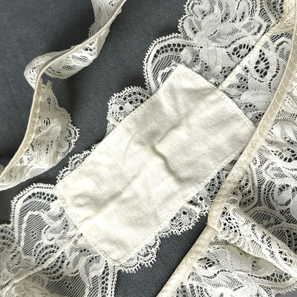 Vintage New Natori Panties Hi Cut Size 5 100% Nylon Lace Satin Cheeky Ivory - Picture 9 of 9